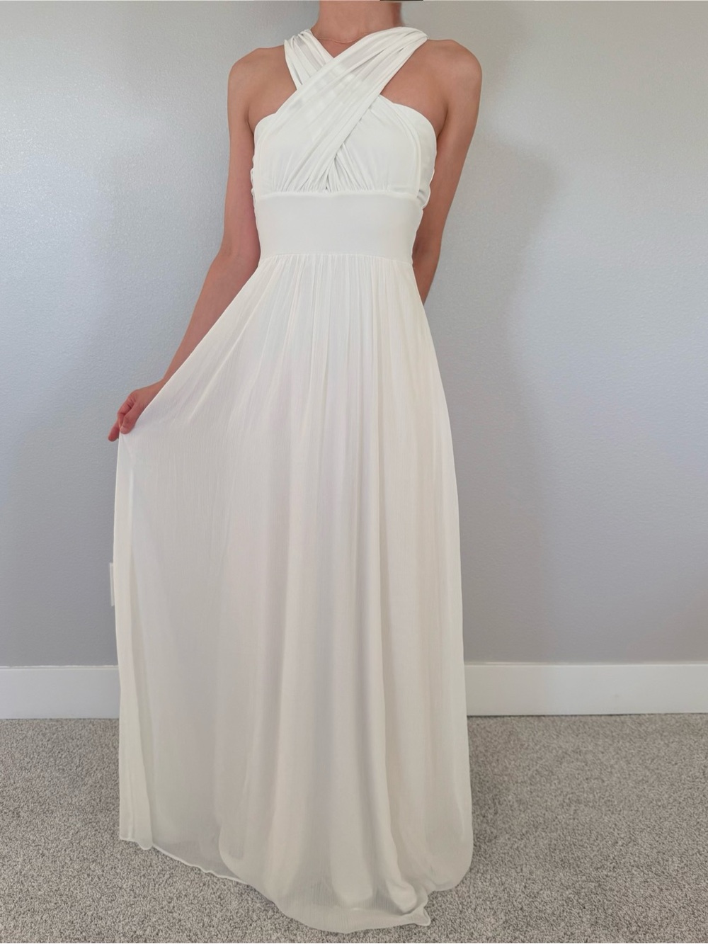 White House Black Market Bridal Gown - Multi-style Halter White Chifon